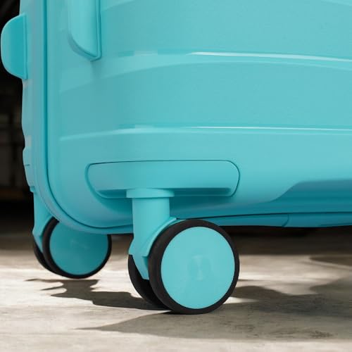 Image of Vacanza Series 2 Polypropylene Unbreakable Hard-Sided Check-in Luggage Trolley Bag with TSA Lock | Light Blue 65 cm