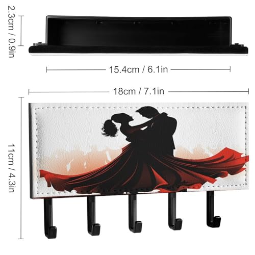 Soporte de pared para llaves de baile de salón con ganchos para colgar en puerta 3