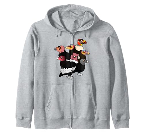 New World Vultures and Condors Cartoon Birdorable Zip Hoodie