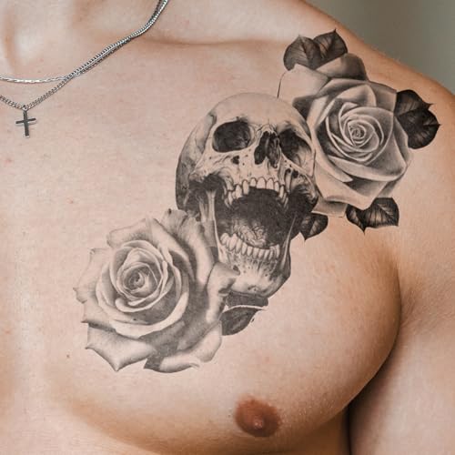 Inkster Tattoo Kuss des Todes | Tattoo Männer | Temporäre Tattoos 2 Wochen | Hautfreundlich & EU-Kosmetikzertifiziert | hochwertige Temporäre Tattoos aus pflanzlichen Inhaltsstoffen | wasserfest