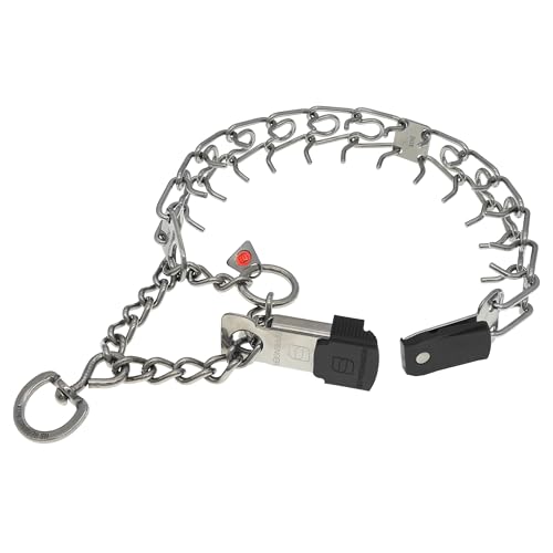 Image of Herm Sprenger Stainless Steel Dog Collar with Short Links and Quick Release ClicLock Buckle Made in Germany (Stainless Steel, 20in x 3.0mm (Neck Size up to 16-17in))
