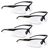 DEWALT DPG51 Half Frame Safety Glasses, Black Frame Clear Lens - 4 Pack