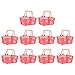 PATKAW 10Pcs Mini Panier de Magasinage Petit Panier Empilable en Plastique avec Poignées Panier D' épicerie Client Portable pour Le Décor de Micro- Paysage