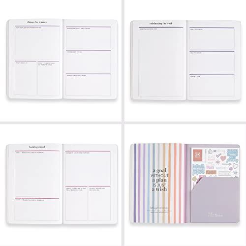Erin Condren Designer Petite Planner - Goal Setting Journal Editions with Illustrative, Functional, Cute Sticker Pack that Includes Inspirational Quotes for Customization (Goal Setting 2)