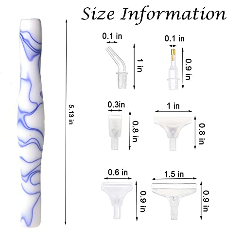Diamond Painting Pen,Diamond Art Pen,Resin 9D Diamond Painting Pen Kit Tool Accessories Stylus Drill Pen For Diamond Painting Nail Art Cross Stitch Decoration Diamond Art Whiteblue #TOP3
