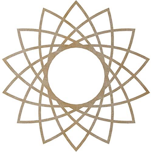 Image of Ekena Millwork 40 inchOD x 15 3 /8 inchID x 3 /8 inchT Eleanor Wood Fretwork Pierced Ceiling Medallion, Birch