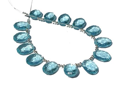Aqua quartz de prestige en briolette ovale facettée de 14.5mm pour joaillerie