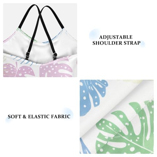 Tropical Leaves Colors Girls One Piece Swimsuit Beach Swimwear 208619753