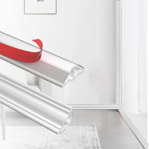 Strips de Techo Autoadhesivo, Barra de pared, Fácil de Ensamblar y Cortar, Ajustable, Impermeable, para Sala de Estar, Cocina, Baño, Bordes de Bricolaje y Diseño Moderno (3 Metros)
