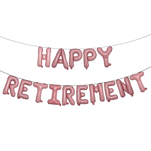 Set of 15 Happy Retirement Balloons Party Decorations The Legend Has Retired Balloons Happy Retirement Banner Balloons (RETIREMENT Pink)