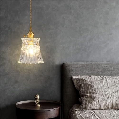 Suspension moderne luminaire en verre transparent pour éclairer salon et cuisine