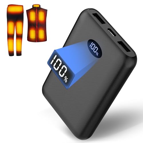 10000mAh Power Bank for Heated Gliet Vest Jacket Coat Trousers Pants and Heating Underwear, 5V3A Heated Clothing Replacement Battery Pack