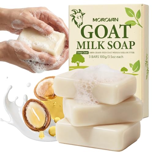 Morovan Goat Milk Soap Body Cleanser 3 Bars