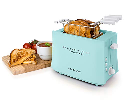 Nostalgia Tcs2Aq Grilled Cheese Easy-Clean Toaster Baskets And Adjustable Toasting Dial, Aqua #TOP1