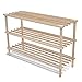 SOULONG - Zapatero de Madera con 3 estantes para Pasillo, Madera Maciza Natural, 74 x 26 x 48,5 cm