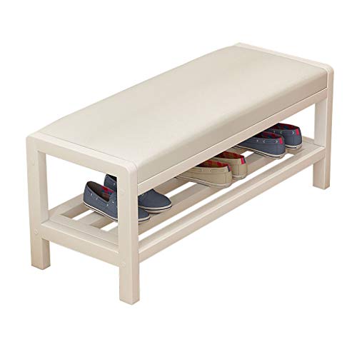 Banc à chaussures en bois massif meuble entrée tabouret long