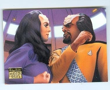 Worf and Kehleyr trading card Star Trek 1993 Skybox Master Series #34