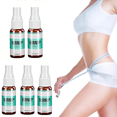 JLDP Burn Up Ultimate Cellulite Heating Spray,Herbal Fat Loss Slimming Spray, Fat Burner Slimming Spray Fast Fat Soluble Spray, Weight Loss Fast for Women Men (5Pcs) Cover