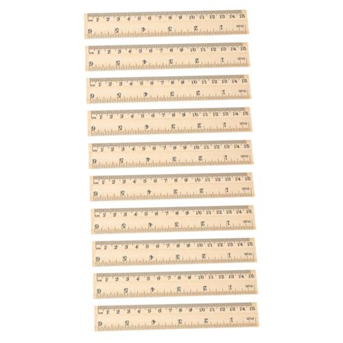 ZUNOXAZ 16個 木製直尺 両面スケール付き 測定用定規 学校 オフィス 家用 多機能ストレートルーラー 学生や作図に