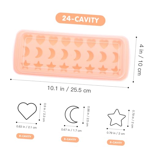 Molde de silicona para cubitos de hielo color rosa miniatura 2