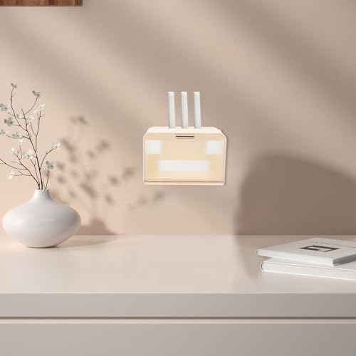 Caja de almacenamiento para router de montaje en pared, organizador de cables decorativo miniatura 4