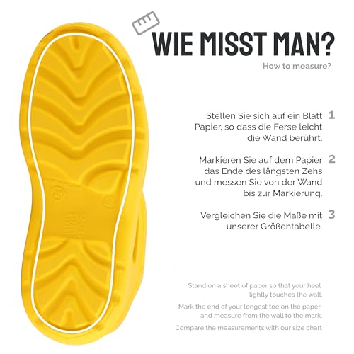 Ladeheid Gummistiefel Damen leichte Eva wasserfeste Schuhe Damen Bequeme und komfortable Gummischuhe KL027D (Gelb, 38 EU)