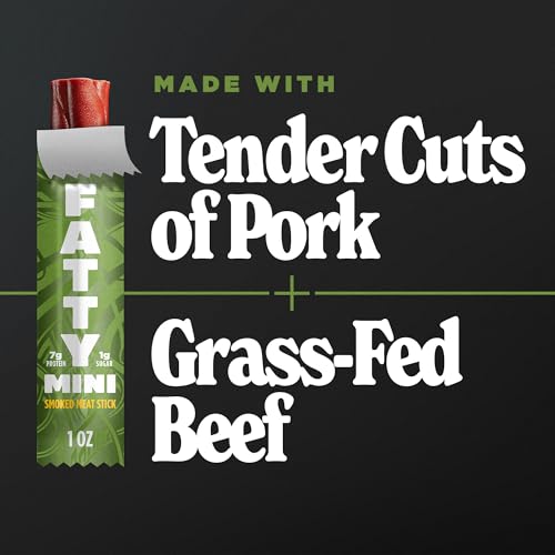 FATTY Mini Meat Jerky Sticks, Jalapeno Minis, 1 oz. Snack Size (10-pk) - image 6