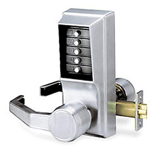 Kaba LL1031-26D-41 Cylindrical Push Button Lock Lever C/Pass Lh Us26D, Satin Chrome
