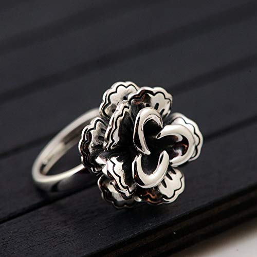Bague ajustable motif rose en argent S925 le cadeau parfait pour femme