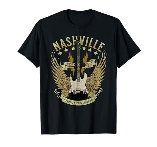 Nashville Skyline Tennessee Country Music City Guitar Gifts T-Shirt