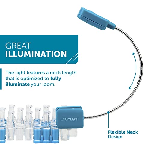 Withit Clip On Loom Light – Blue – Led Light Specifically Designed To Securely Clip To Sparkle Loom & Other Loom Devices – Adjustable, Lightweight, Portable - Fully Illuminates Loom #TOP3