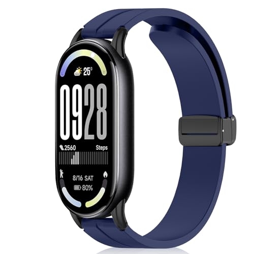 [RicYeel] ���C�t�� �V���R���o���h Xiaomi Smart Band 10/9/8 �Ή� �����x���g mi band 10 9 8 �}�O�l�b�g�t�� �����ȒP �_�炩�� �X�g���b�v �X�|�[�c �ւ��x���g (�l�C�r�[�u���[)