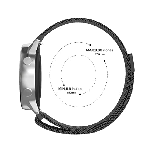 Compatible With Galaxy Watch 3 45Mm/Samsung Galaxy Watch 46Mm/Gear S3 Frontier/Classic Band, 22Mm Stainless Steel Strap Replacement For Ticwatch Pro/Samsung Galaxy Watch 46Mm Smartwatch (Black) #TOP3