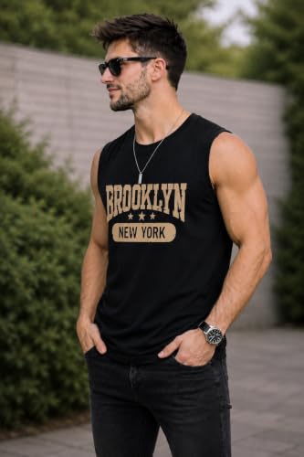 Image of JUGULAR Tank Tops Sleeveless T-Shirt for Men Gym Wear Vest Printed Stylish Round Neck Running for Sports Workout Fitness & Casual or Beach Wear