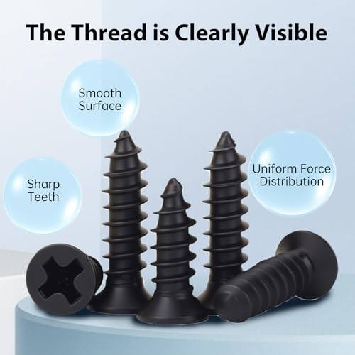 Tornillos autorroscantes M2 800 piezas acero negro miniatura 3