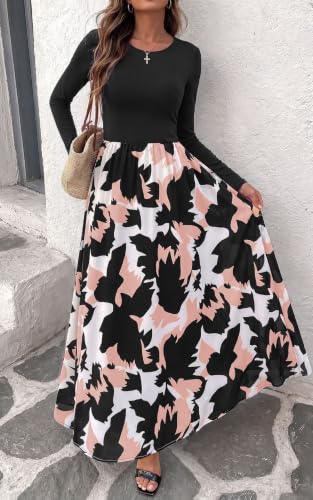 KIRUNDO Women's Long Sleeve Boho Floral Flowy Fall Maxi Dress - image 7