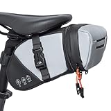 Danuosie Bike Seat Bag, Water-resistant Bicycle Saddle Bag, Expandable Capacity Cycling Under Seat Pouch 1.5-2L, Bike Seat Pack for Mountain Road...