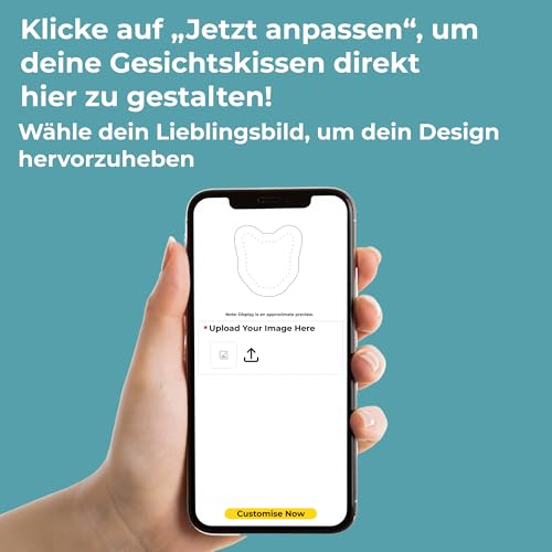 Cimpress Personalisiertes Fotokissen, Kissen in Hundegesichts-Form selbst gestalten, 38 × 40 cm, kleines Kissen mit eigenem Foto Bedruckt, lustige Geschenkidee zum Valentinstag oder Geburtstag