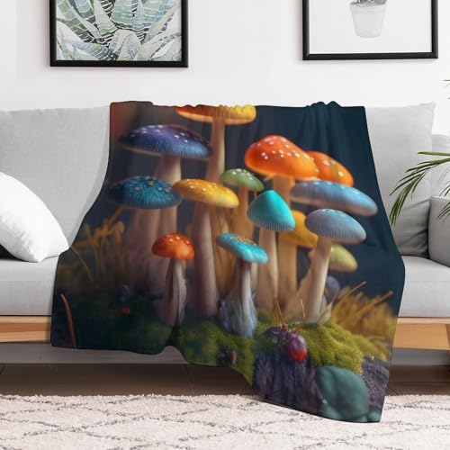 Couverture en flannel champignon 140x180 cm douce et chaude pour lit - 3