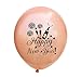 15pcs Happy New Year Balloons Sets Latex Balloons Party Balloons Rose Gold Confetti Balloons Anniversary New Year Party Supplies Decorations Home Party Decor, 12inch (Blak & Rose Gold)