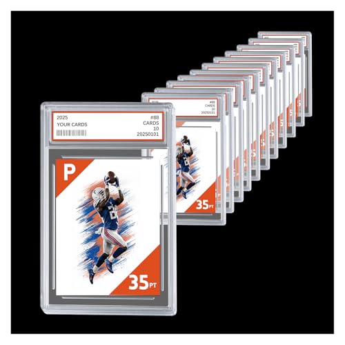 12ct Graded Card Slab - Card Case Holder for TCG UV Resistant Acrylic Hard Sleeves with Label Position for Standard Baseball Sport Game Collector Perfect for Sorting Storage and Display