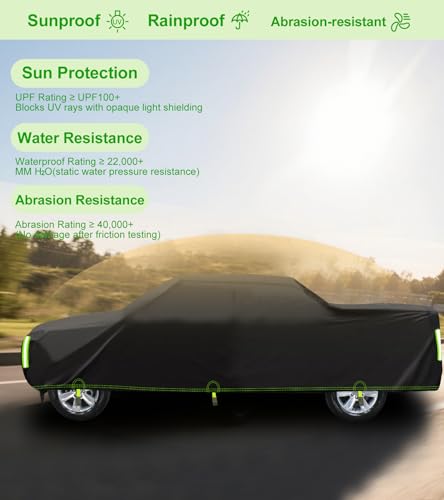 Image of Truck Cover Waterproof All Weather - Heavy Duty Outdoor Full Pickup Cover Rain Sun UV Protection - Universal Fit for Ford F150, Dodge Ram 1500, Chevy Silverado Length Up to 230 inch