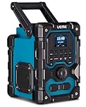 UEME 16W DAB/DAB+ FM Cordless Site Radio, Bluetooth, Rechargeable Battery, AUX, USB Phone Charging, 3 Pin Plug, Blue