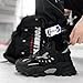 Exusiai Men's Chunky Sole Sneakers Stylish Lace-Up Dad Shoes Platform Athletic Breathable Walking Running Shoes for Comfort & Durability (Black,12)
