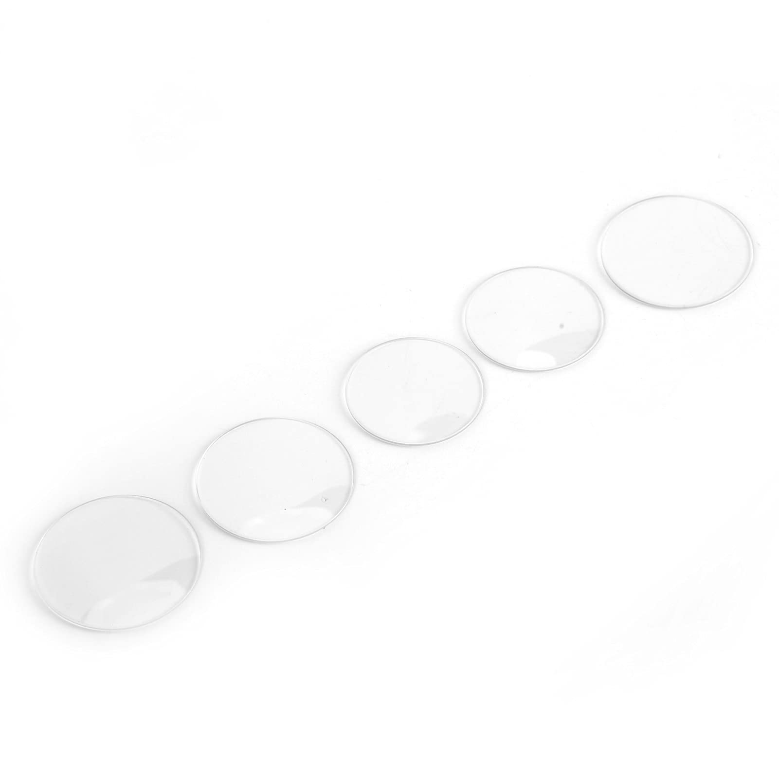 Lenti in Vetro Minerale, 34 Pezzi Lenti Orologio con Superficie Convessa e Retro Concavo per Coperchi Misurino da Laboratorio, Accessori Orologeria Vetro Minerale