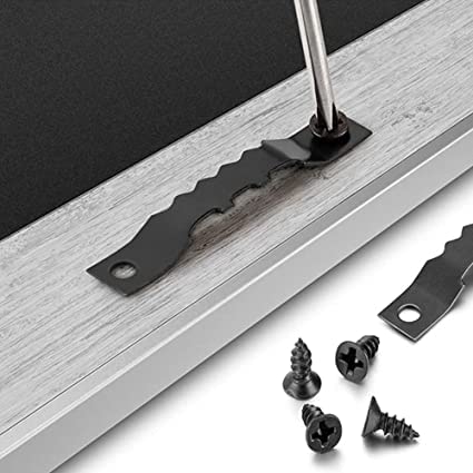Image of MroMax 20PCS Sawtooth Picture Hangers Iron Picture Hangers 1.5 inch x 0.24 inch Double Hole Picture Frames Hangers for Hanging Clock Paintings Artwork Picture Frame Hook Photos Black