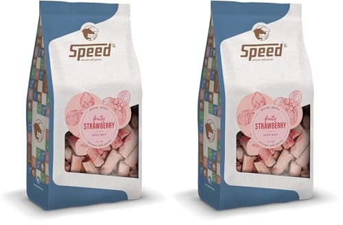 Speed Delicious speedies Strawberry, golosinas para Caballos con Sabor a Fresa, Aperitivo afrutado para Cada Caballo, los Mejores Ingredientes, Simplemente práctico (1 kg) (Paquete de 2)