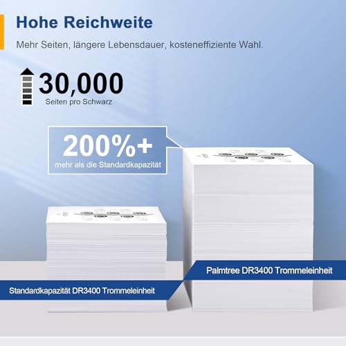 Palmtree DR3400 Drum Unit Trommel Kompatibel für Brother Trommel DR 3400 DR-3400 HL-L5100DN TN3480 Toner TN-3480 TN 3480 MFC-L5750DW HL L5100DN HL-L6250DN HL-L6300D DCP L5500DN HL-L5000D