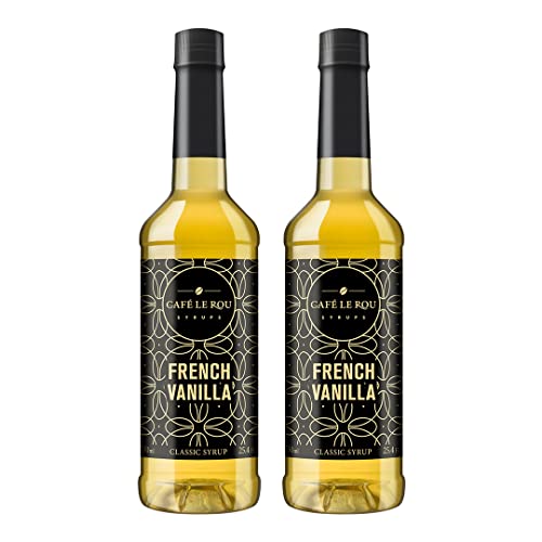 Image of NEW Cafe Le Rou French Vanilla Coffee Syrup - 25.4 oz, 2-pack *Includes 2 Coffee Syrup Dispensers*Flavoring for Coffee, Tea and Espresso