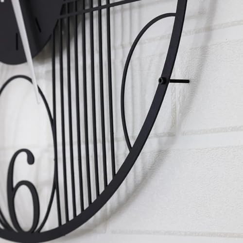 Image of Wall Clock Stylish Metal Analog Wall Clock for Living Room, Bedroom, Office, Kitchen, Home and Hall | Antique Fancy Big Size Modern Wall Watch (Black(DA-89), 40 CM)